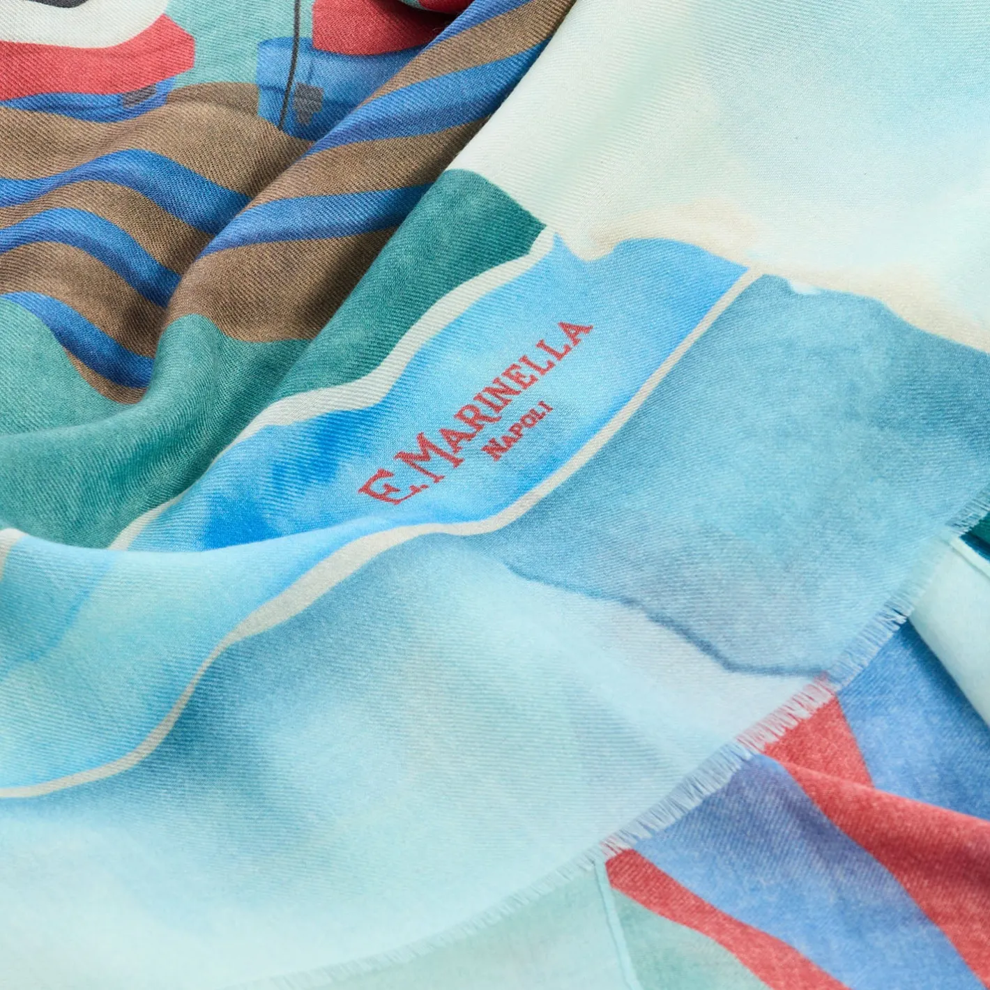 E.Marinella STOLA VERDE IN CASHMERE Collezione floreale Best