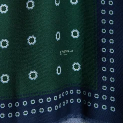E.Marinella STOLA VERDE SCURO IN LANA Decorazioni floreali Online
