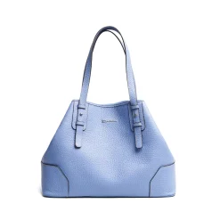 E.Marinella TOTE BAG AZZURRO POLVERE In pelle martellata New