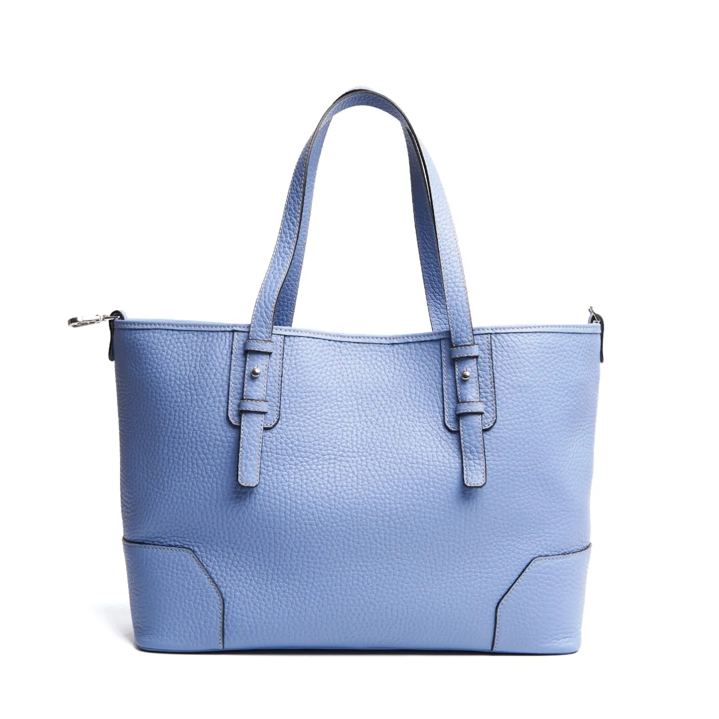E.Marinella TOTE BAG AZZURRO POLVERE In pelle martellata New