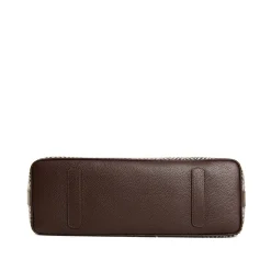 E.Marinella TOTE BAG MARRONE In lana e pelle martellata