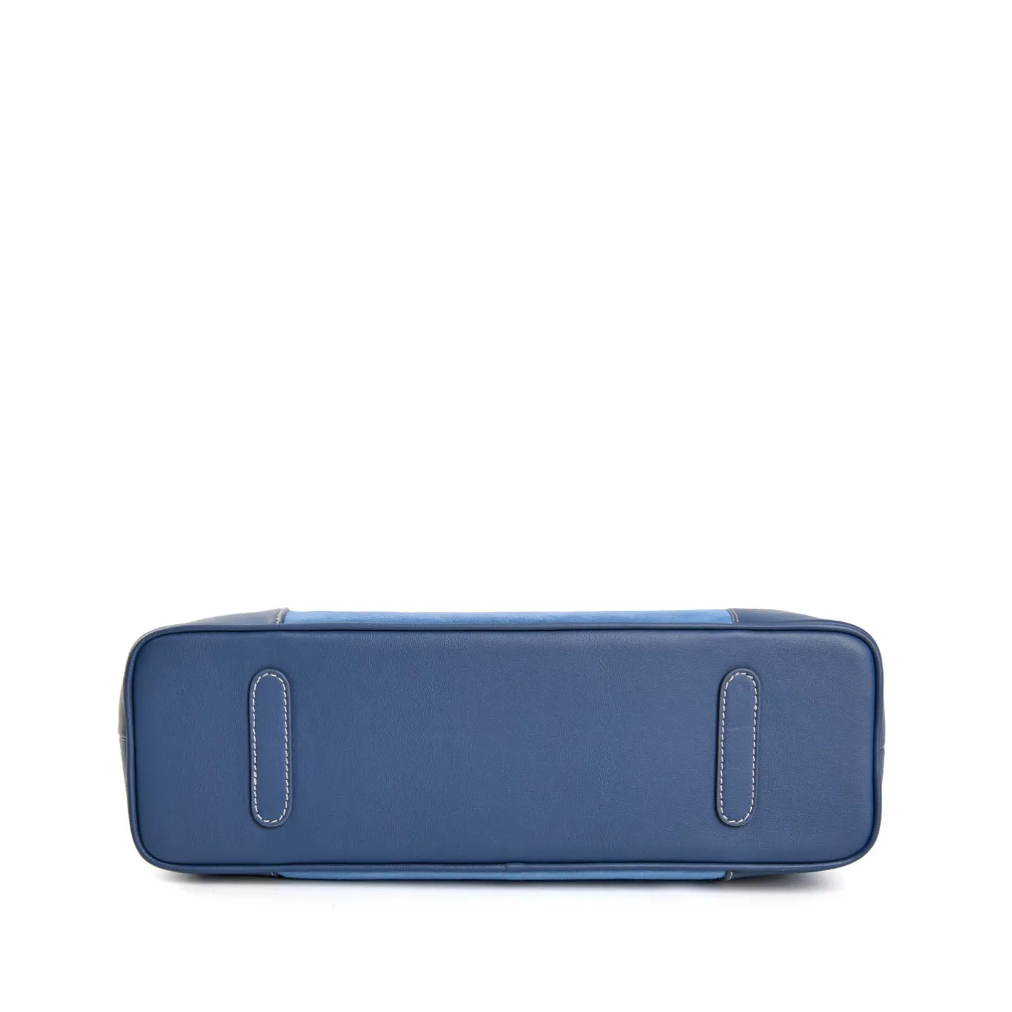 E.Marinella TOTE BAG MIDI AZZURRO POLVERE In suede e pelle Outlet