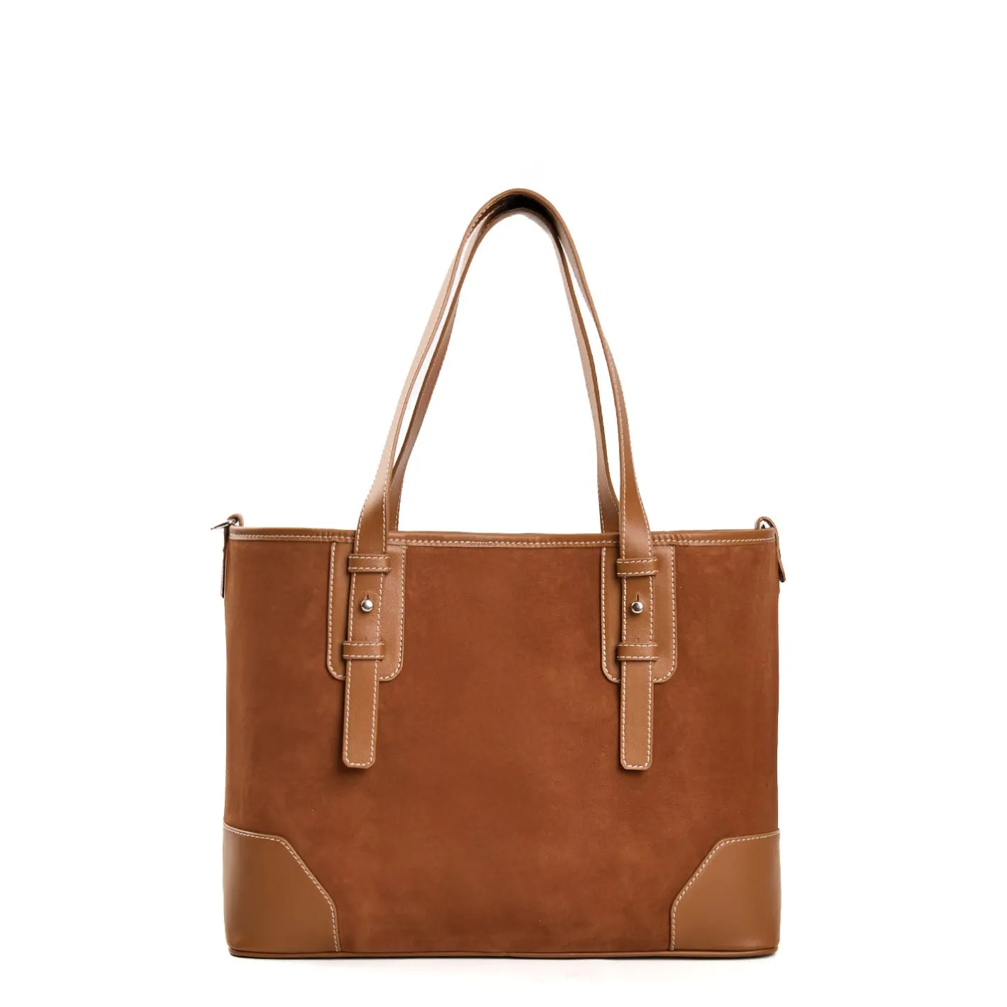 E.Marinella TOTE BAG MIDI COLOR CUOIO In suede e pelle Clearance