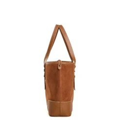 E.Marinella TOTE BAG MIDI COLOR CUOIO In suede e pelle Clearance