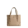 E.Marinella TOTE BAG MIDI COLOR TORTORA In pelle martellata Clearance