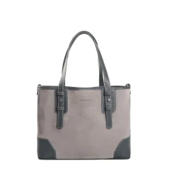 E.Marinella TOTE BAG MIDI GRIGIA In suede e pelle Sale