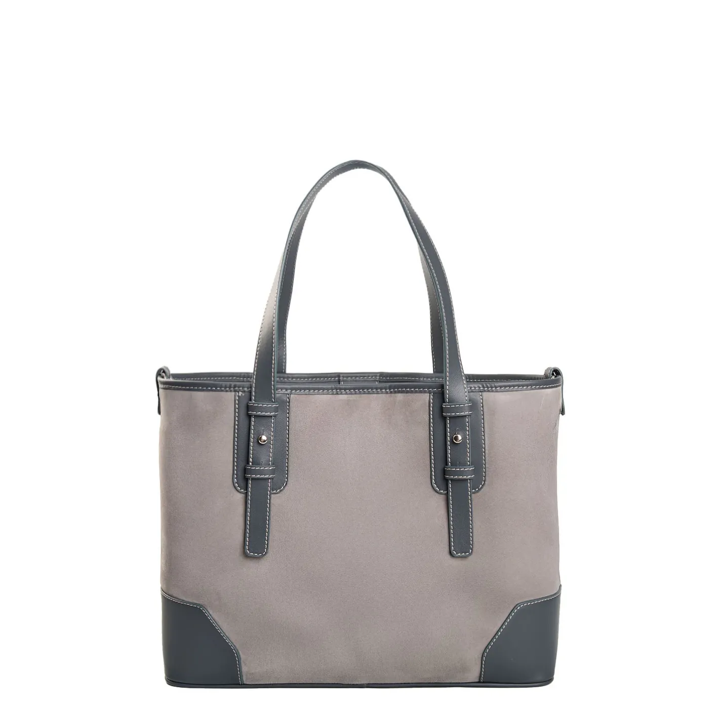 E.Marinella TOTE BAG MIDI GRIGIA In suede e pelle Sale