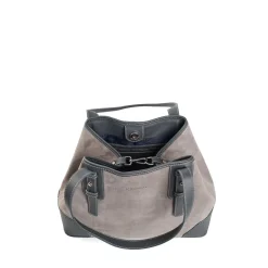E.Marinella TOTE BAG MIDI GRIGIA In suede e pelle Sale