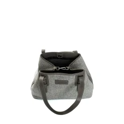 E.Marinella TOTE BAG MIDI GRIGIO CHIARO In lana e pelle Clearance