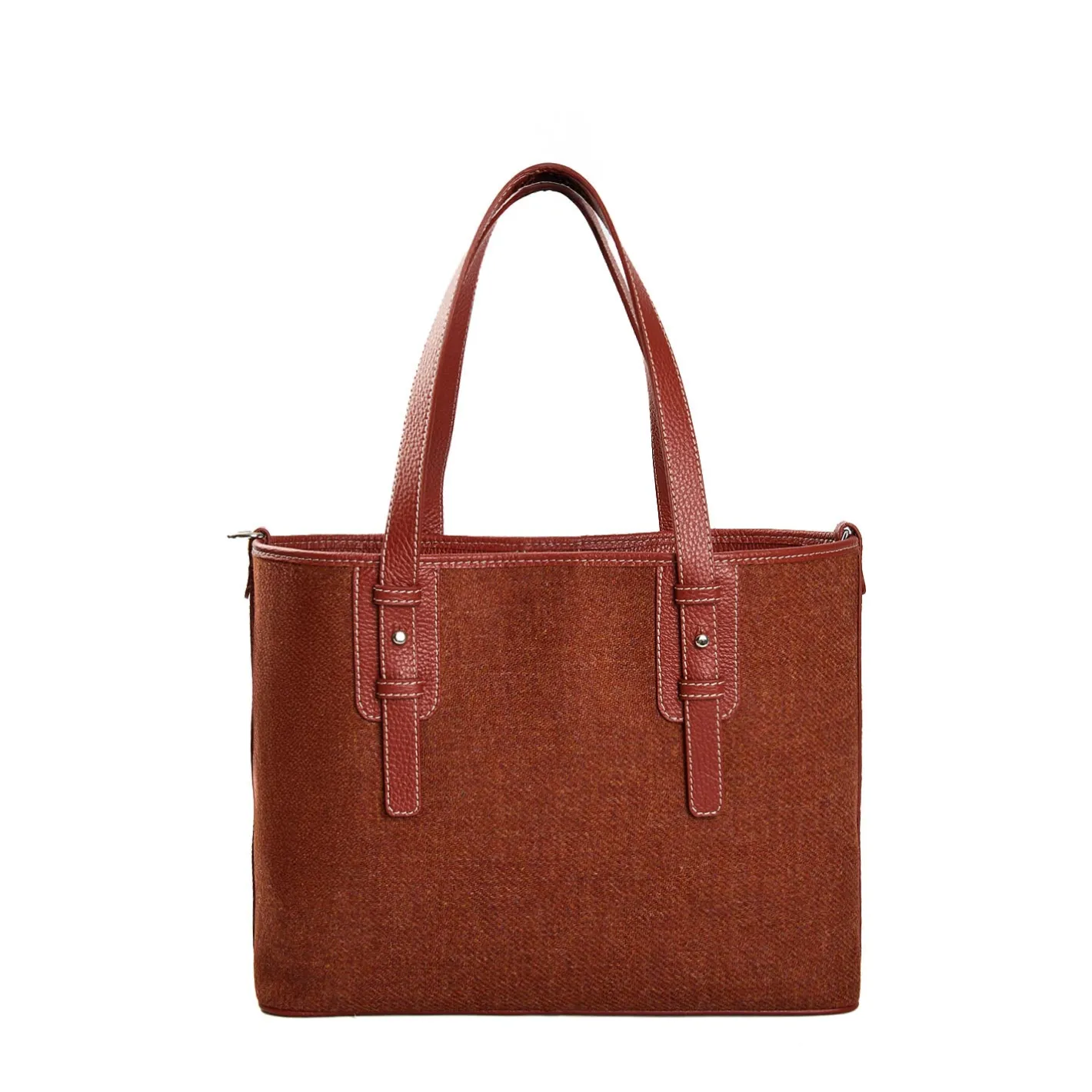 E.Marinella TOTE BAG MIDI MARRONE CHIARO In lana e pelle Best