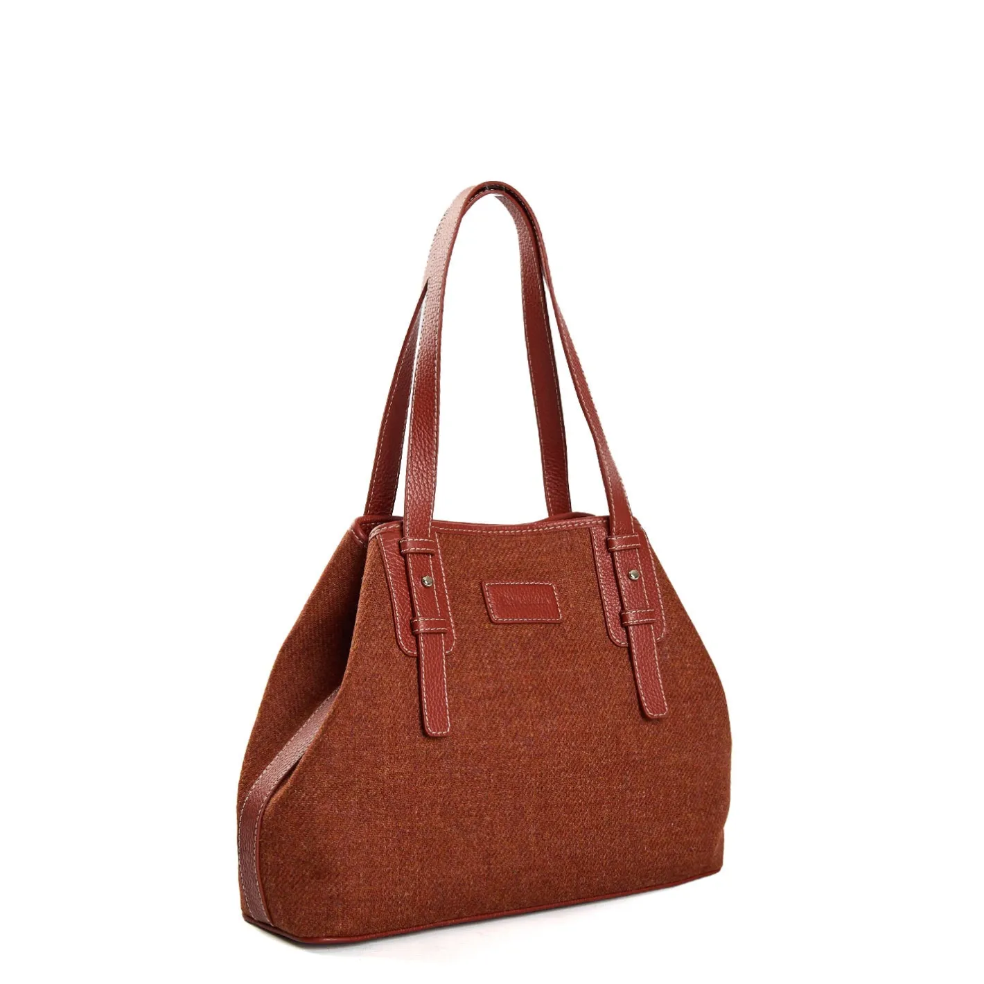 E.Marinella TOTE BAG MIDI MARRONE CHIARO In lana e pelle Best