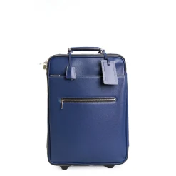 E.Marinella TROLLEY SEMIRIGIDO BLU In pelle martellata Discount