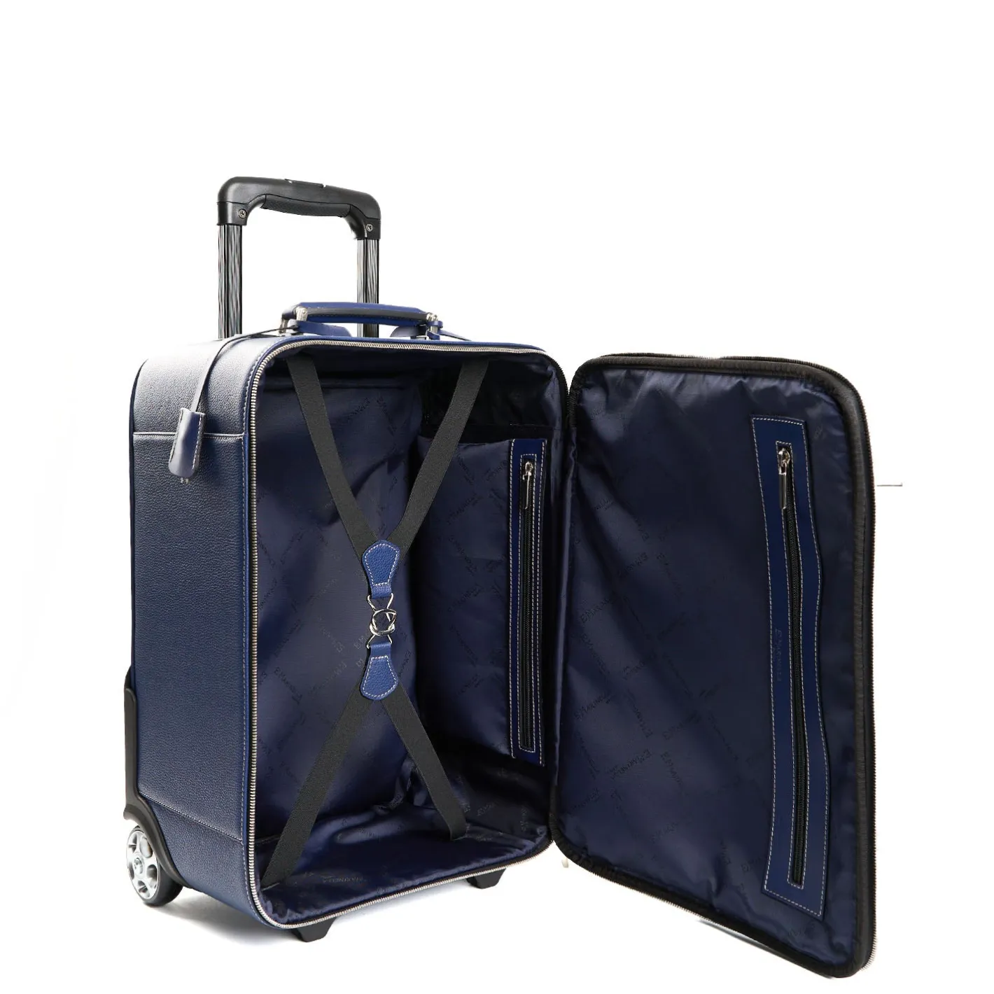 E.Marinella TROLLEY SEMIRIGIDO BLU In pelle martellata Discount