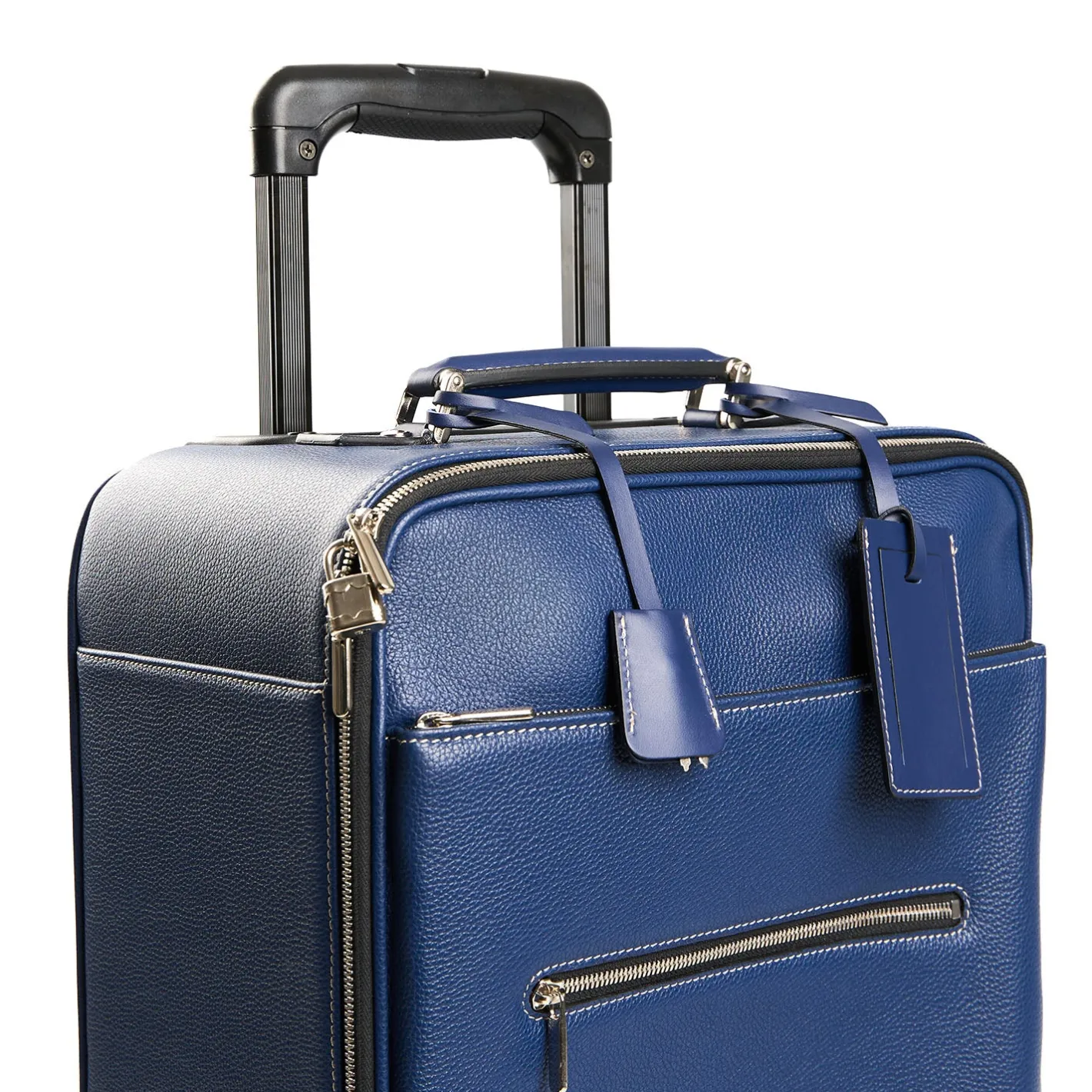E.Marinella TROLLEY SEMIRIGIDO BLU In pelle martellata Discount