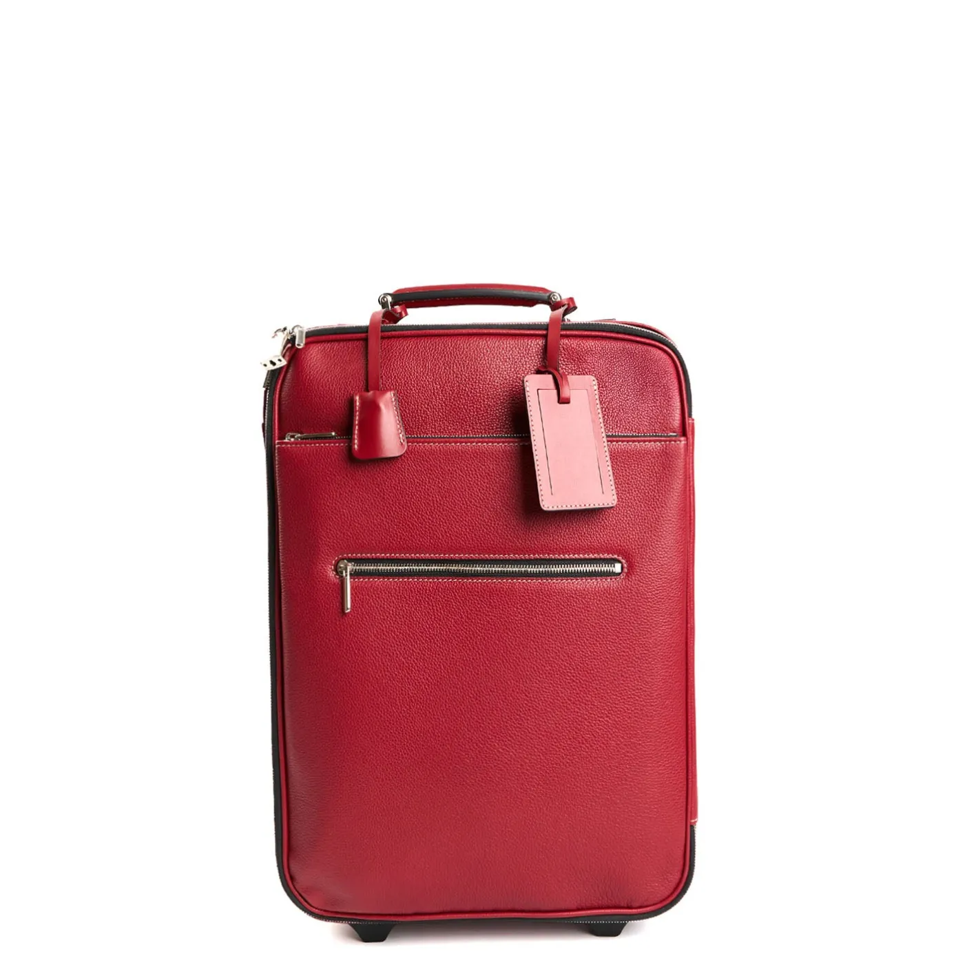 E.Marinella TROLLEY SEMIRIGIDO ROSSO In pelle martellata New