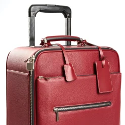 E.Marinella TROLLEY SEMIRIGIDO ROSSO In pelle martellata New
