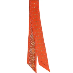 E.Marinella TWILLY IN SETA ARANCIONE Greek key floral Best