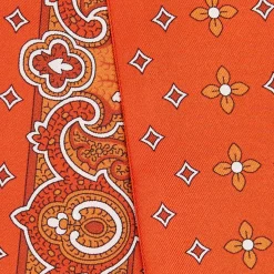 E.Marinella TWILLY IN SETA ARANCIONE Greek key floral Best