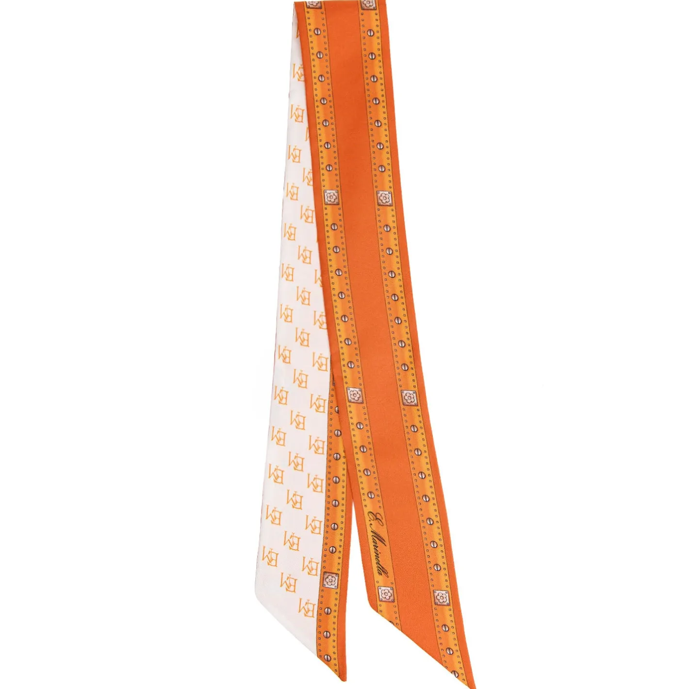 E.Marinella TWILLY IN SETA ARANCIONE Logo em Sale