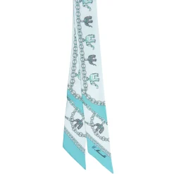 E.Marinella TWILLY IN SETA AZZURRO Lucky elephant Discount