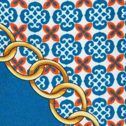 E.Marinella TWILLY IN SETA BLU MEDIO Microfantasia fiore Online