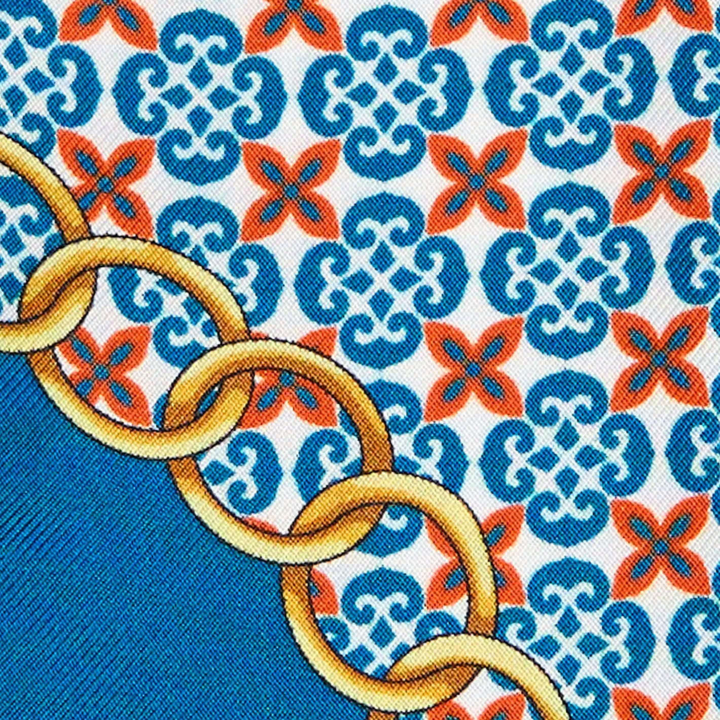 E.Marinella TWILLY IN SETA BLU MEDIO Microfantasia fiore Online