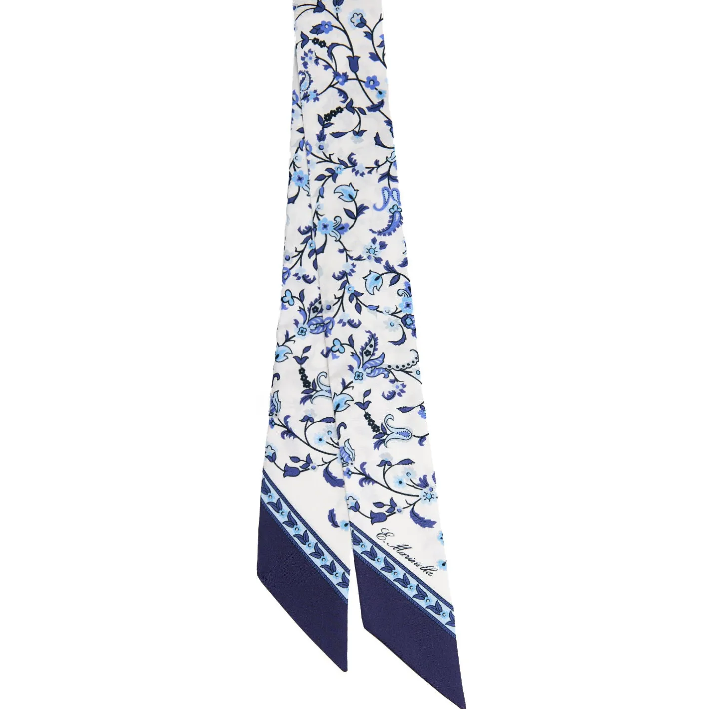 E.Marinella TWILLY IN SETA BLU SCURO Garden flower Online