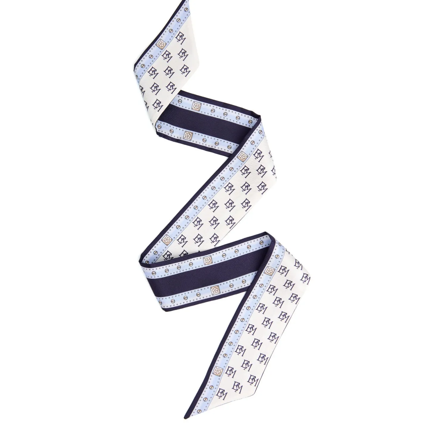 E.Marinella TWILLY IN SETA BLU SCURO Logo em Clearance
