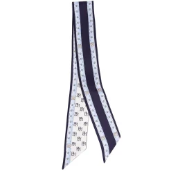 E.Marinella TWILLY IN SETA BLU SCURO Logo em Clearance