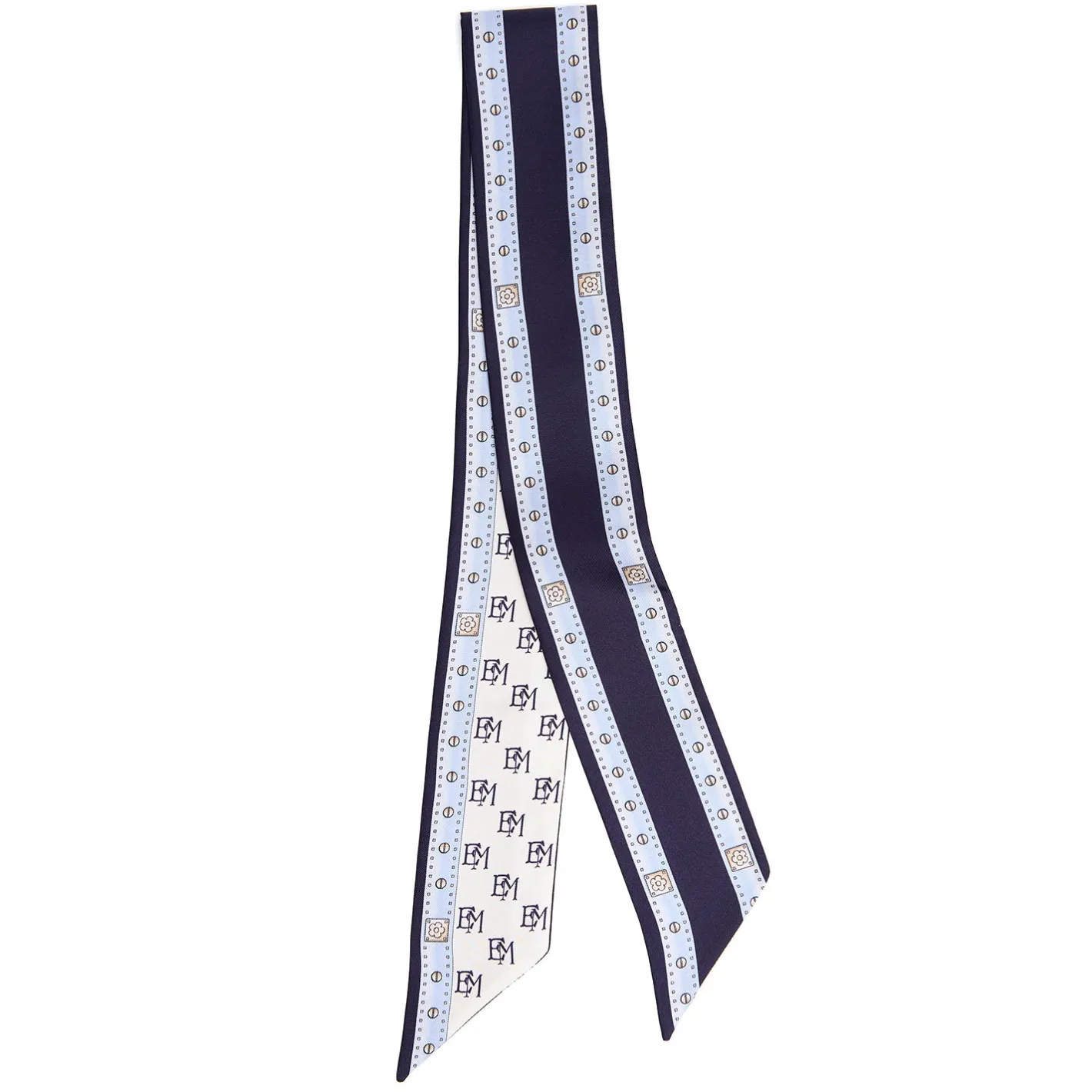 E.Marinella TWILLY IN SETA BLU SCURO Logo em Clearance