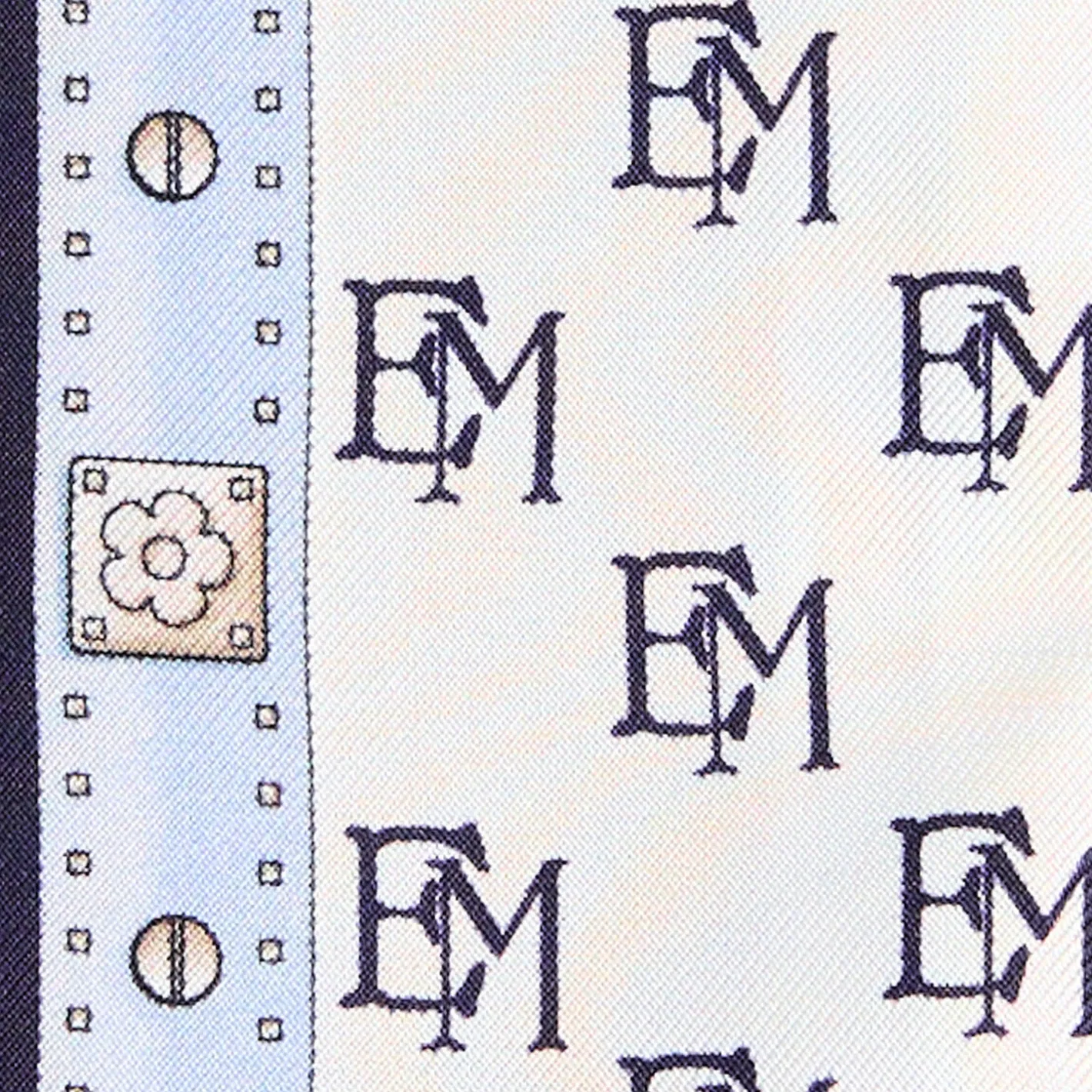 E.Marinella TWILLY IN SETA BLU SCURO Logo em Clearance