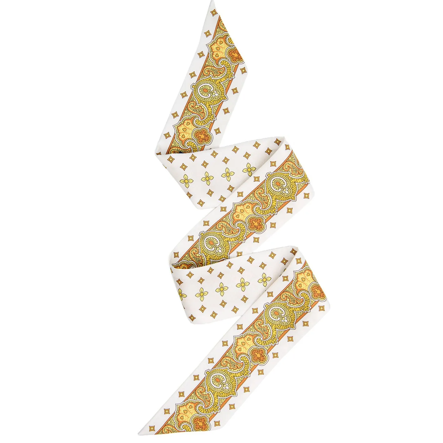 E.Marinella TWILLY IN SETA GIALLO Greek key floral Sale