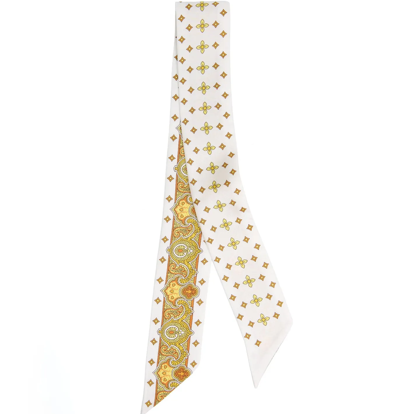 E.Marinella TWILLY IN SETA GIALLO Greek key floral Sale