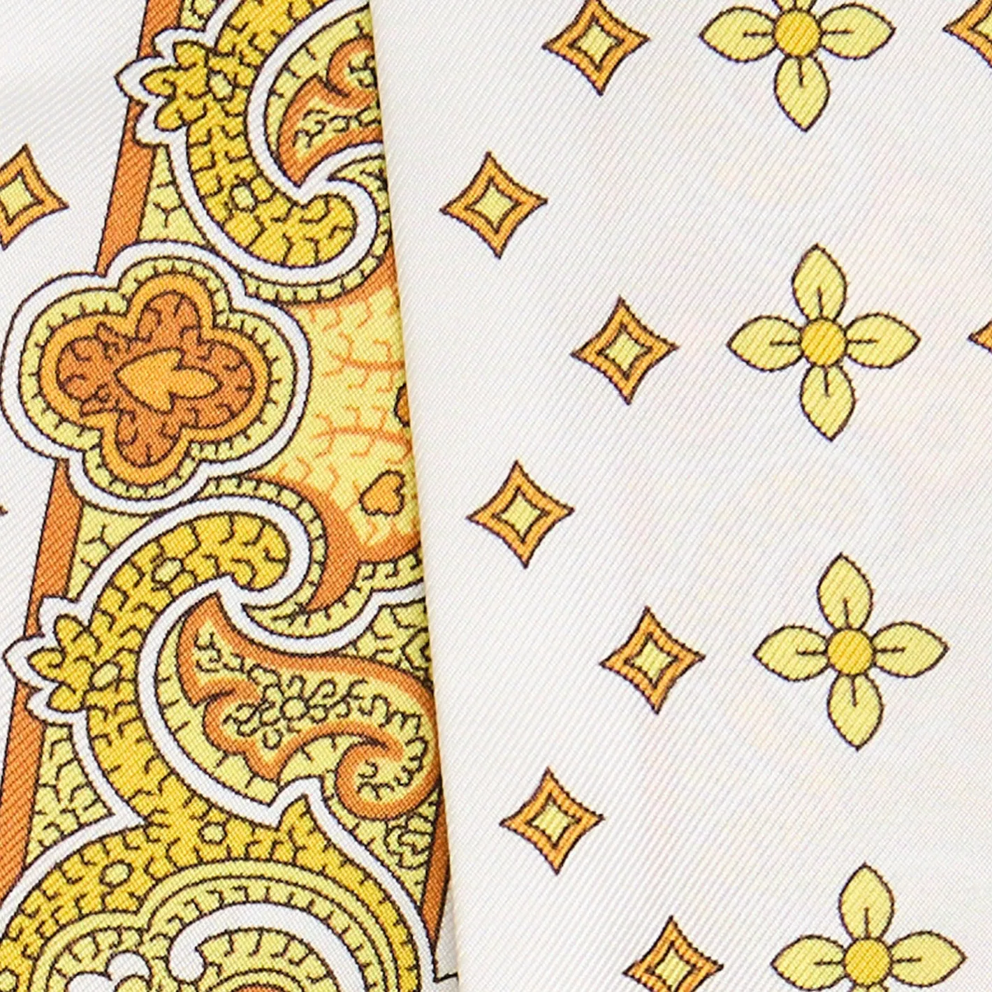 E.Marinella TWILLY IN SETA GIALLO Greek key floral Sale