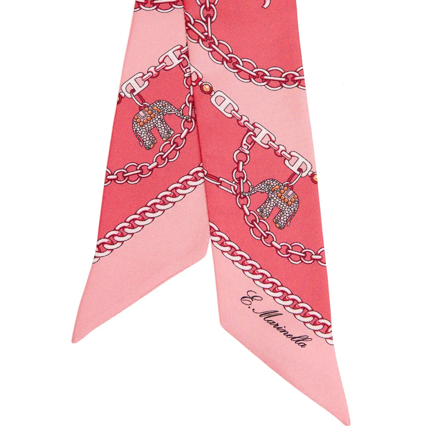 E.Marinella TWILLY IN SETA ROSA Lucky elephant Discount