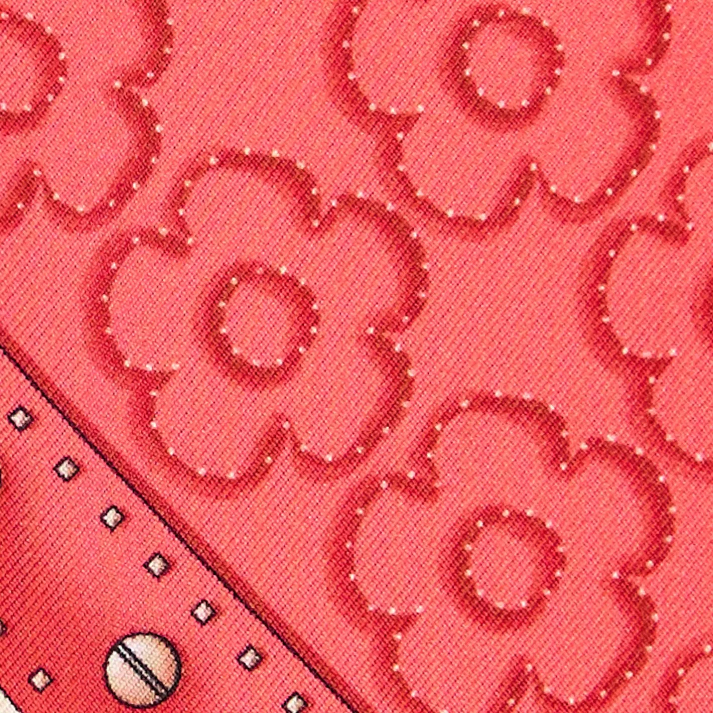 E.Marinella TWILLY IN SETA ROSSO Fiori d'archivio Discount