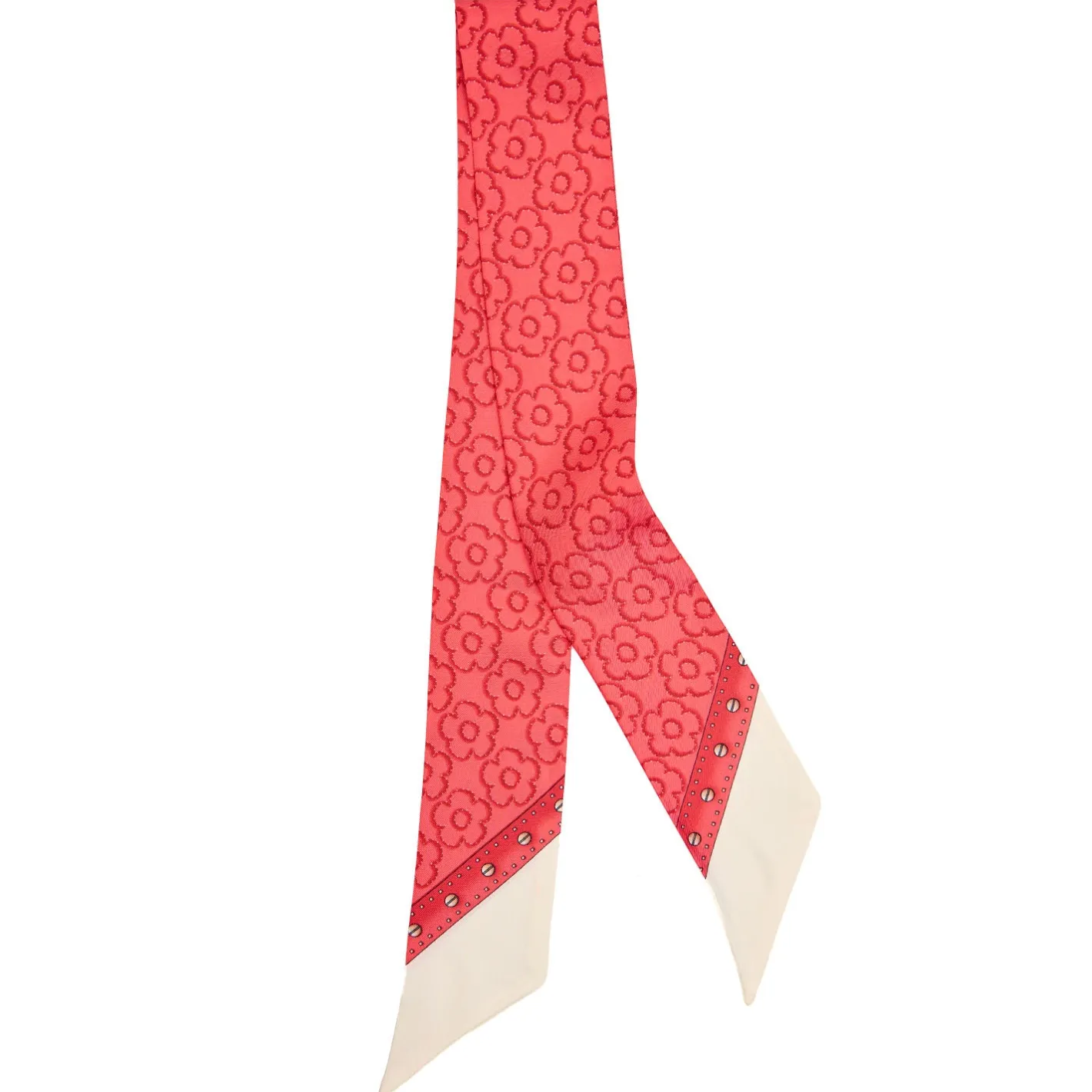 E.Marinella TWILLY IN SETA ROSSO Fiori d'archivio Discount
