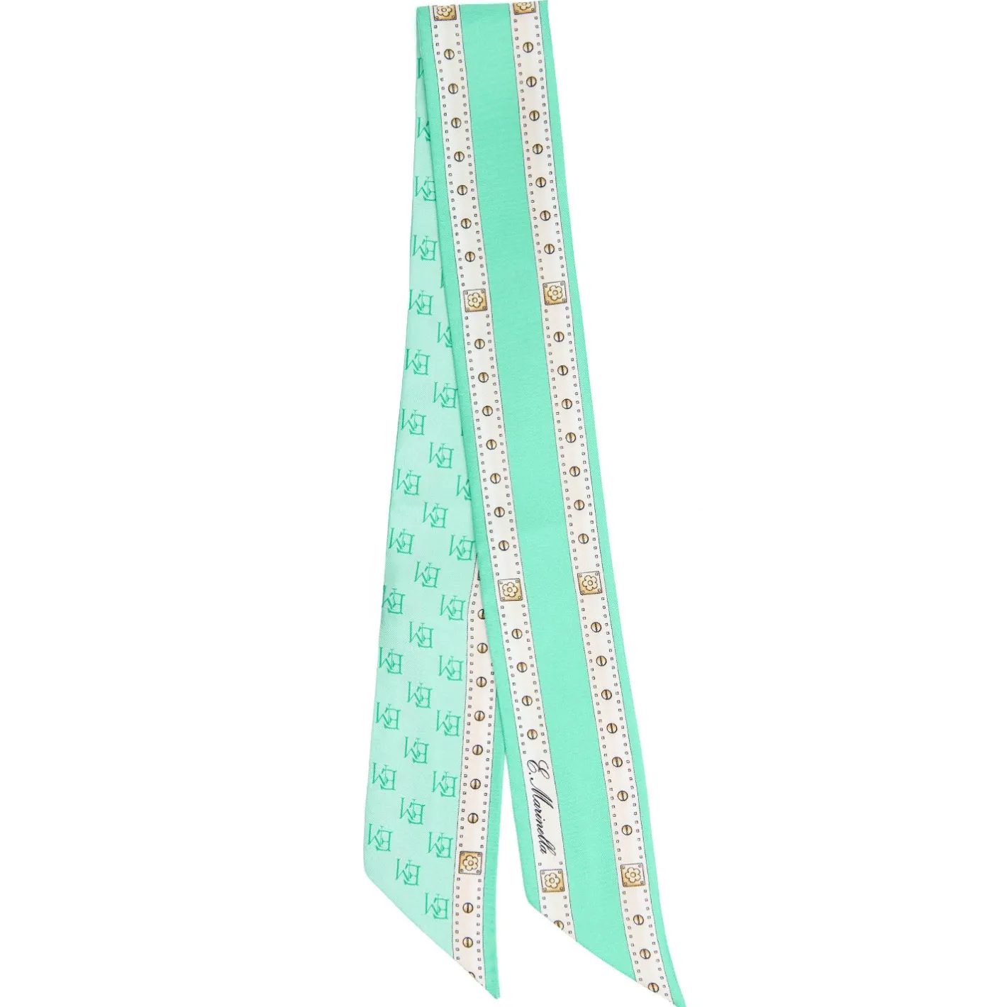 E.Marinella TWILLY IN SETA VERDE CHIARO Logo em Discount