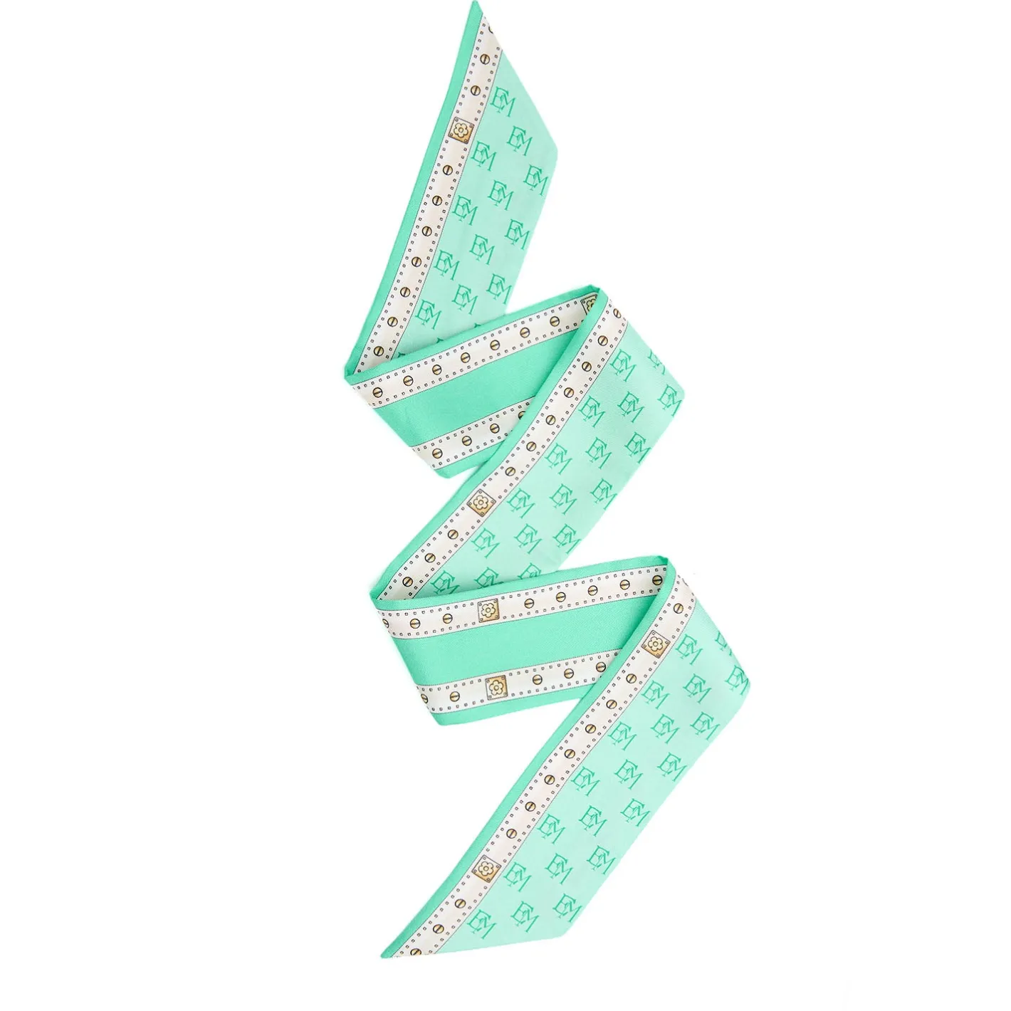 E.Marinella TWILLY IN SETA VERDE CHIARO Logo em Discount