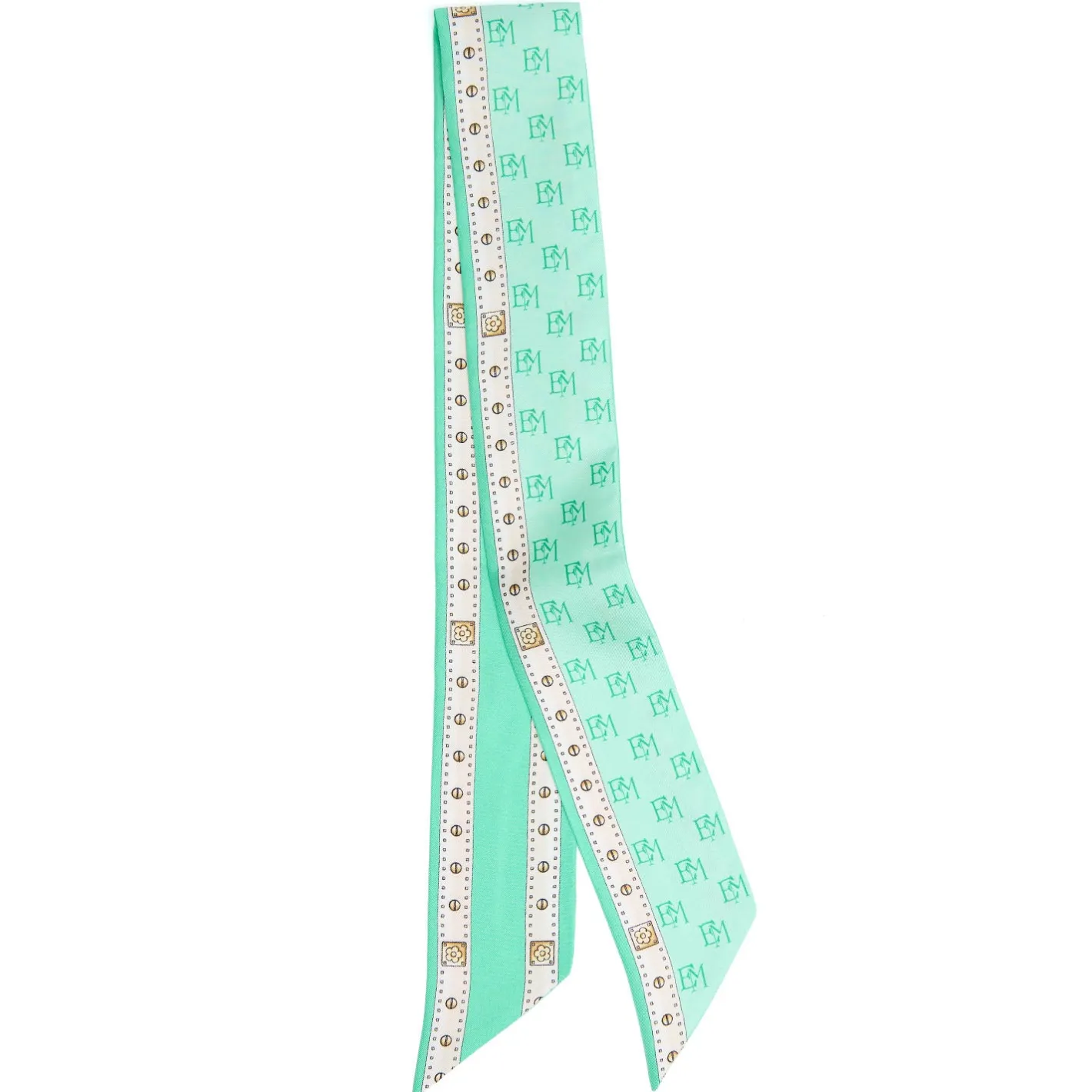 E.Marinella TWILLY IN SETA VERDE CHIARO Logo em Discount