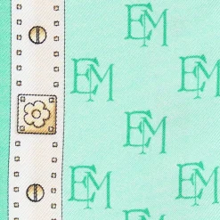 E.Marinella TWILLY IN SETA VERDE CHIARO Logo em Discount