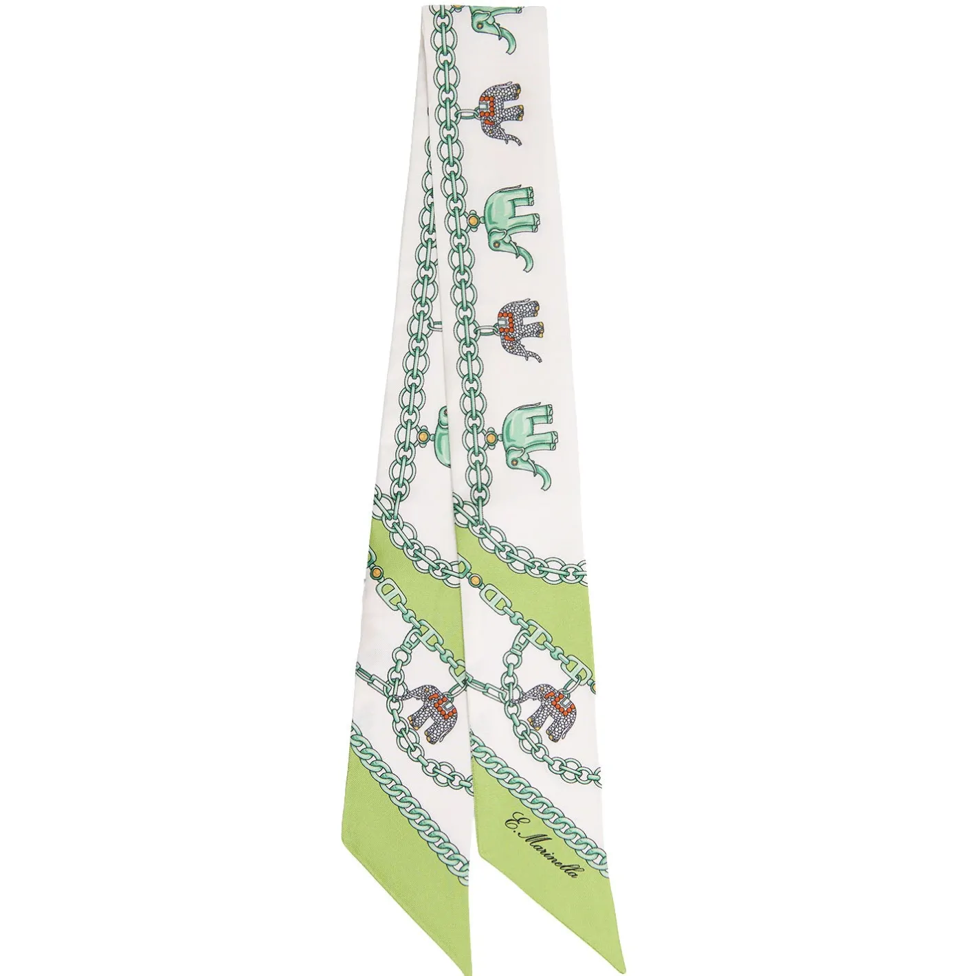 E.Marinella TWILLY IN SETA VERDE CHIARO Lucky elephant Sale