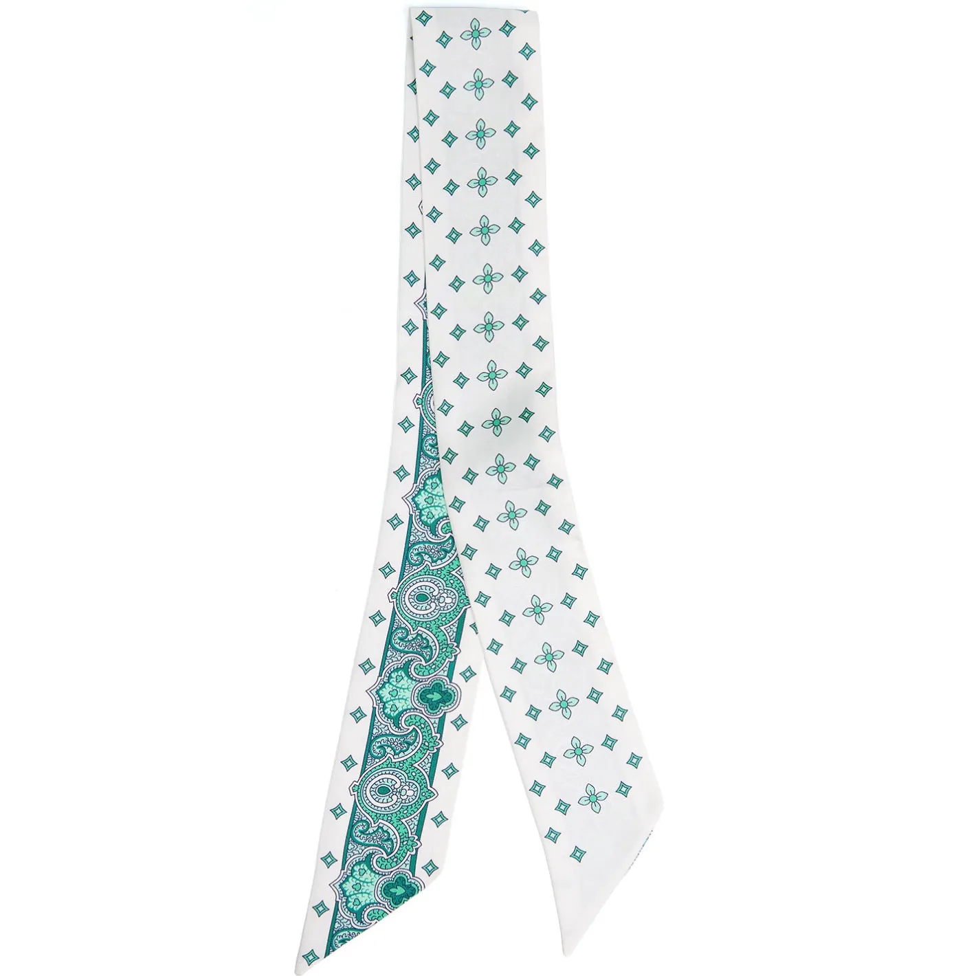 E.Marinella TWILLY IN SETA VERDE Greek key floral Sale