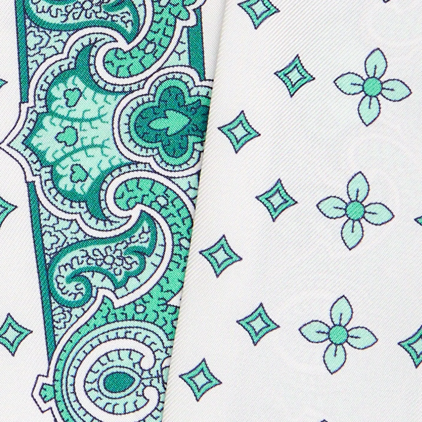 E.Marinella TWILLY IN SETA VERDE Greek key floral Sale